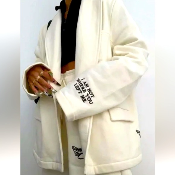 Boys Lie Jackets & Blazers - BOYS LIE “I AM NOT WHERE YOU LEFT ME” IVORY BLAZER REVOLVE